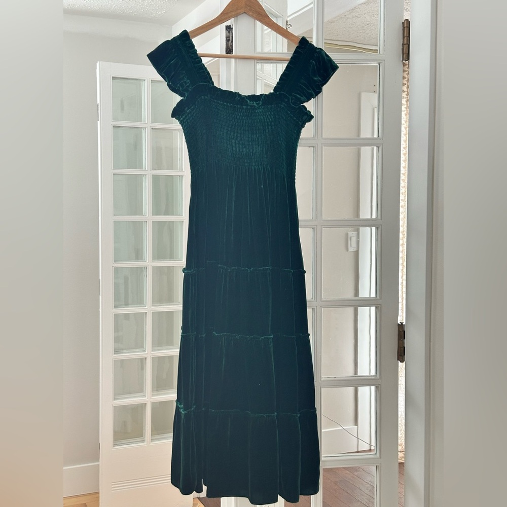 Hill House Ellie green Velvet Dress
